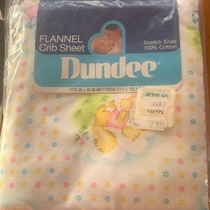 Flannel crib sheet vintage made in USA   still in packaging